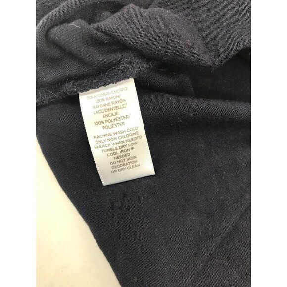 LOFT Womens Off The Shoulder Top Blue Lace 3/4 Sleeve Shirt Stretch PL Petites - Picture 8 of 11